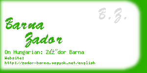 barna zador business card